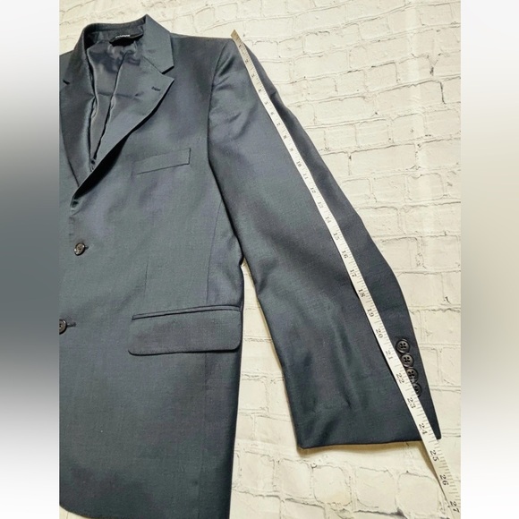Jos. A. Bank Traveler Blazer Mens 44S Blue Gray Wool Tailored Fit Two-Button - Picture 9 of 12
